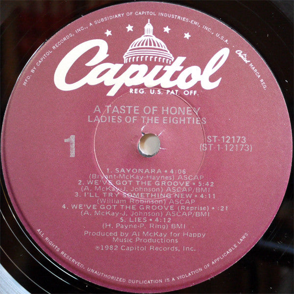 A Taste Of Honey : Ladies Of The Eighties (LP, Album, Jac)