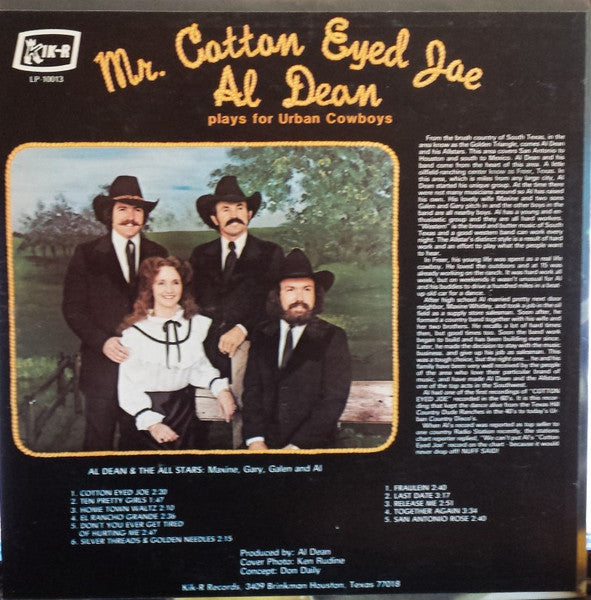 Al Dean And The All Stars* : Mr. Cotton Eyed Joe (LP, Album)
