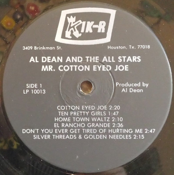 Al Dean And The All Stars* : Mr. Cotton Eyed Joe (LP, Album)