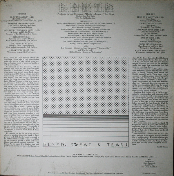 Blood, Sweat & Tears* : B, S & T 4 (LP, Album, Ter)