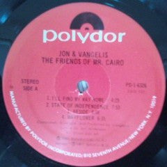 Jon And Vangelis* : The Friends Of Mr. Cairo (LP, Album, RE, 18-)