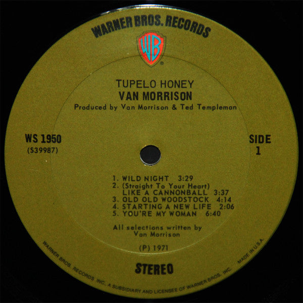 Van Morrison : Tupelo Honey (LP, Album, San)