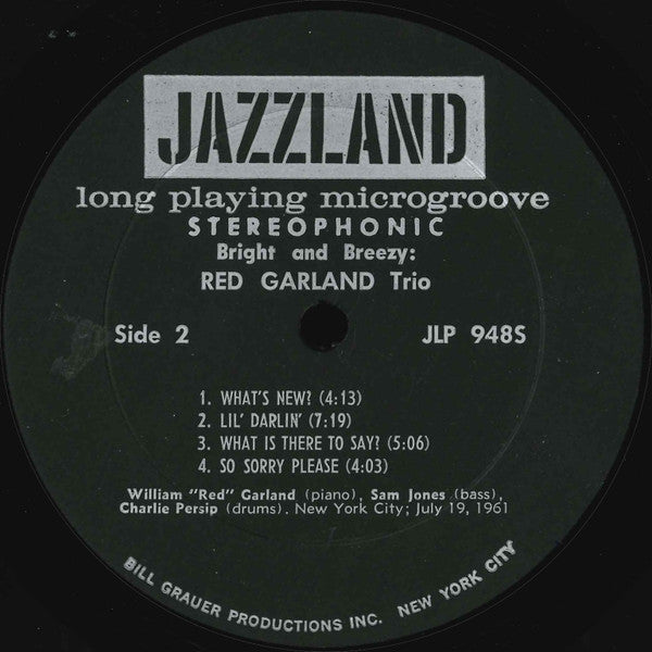 The Red Garland Trio : Bright And Breezy (LP, Album)