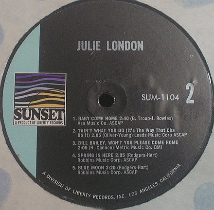 Julie London : Julie London (LP, Comp, Mono)