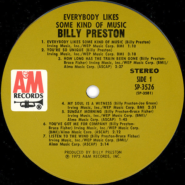 Billy Preston : Everybody Likes Some Kind Of Music (LP, Album, Pit)