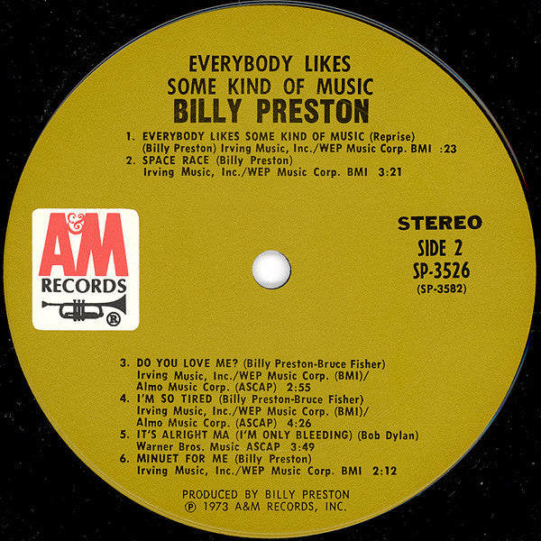 Billy Preston : Everybody Likes Some Kind Of Music (LP, Album, Pit)