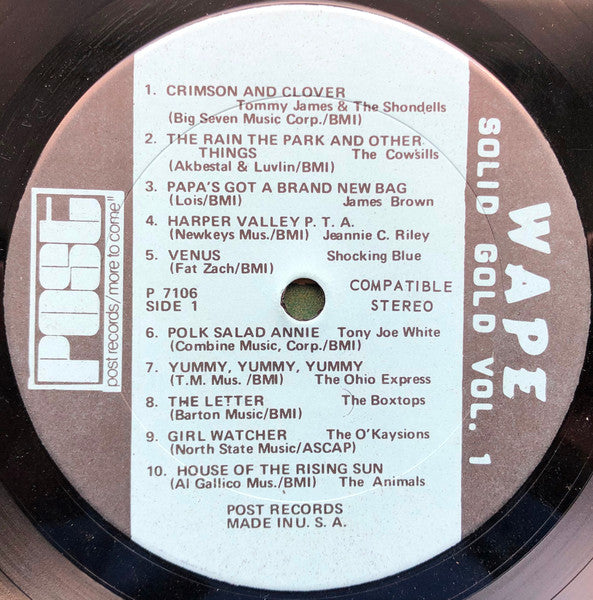Various : Wape Solid Gold Volume 1 (LP, Comp)