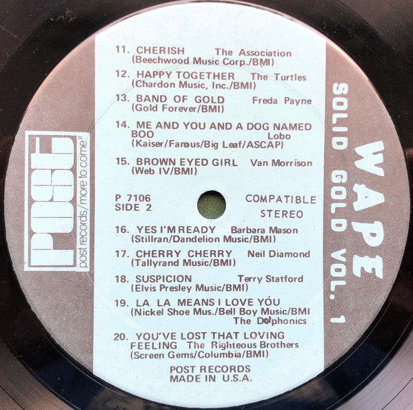 Various : Wape Solid Gold Volume 1 (LP, Comp)