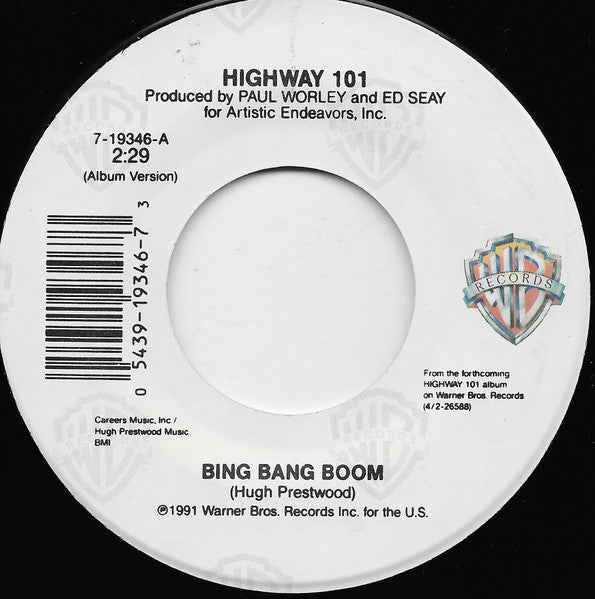 Highway 101 : Bing Bang Boom (7")