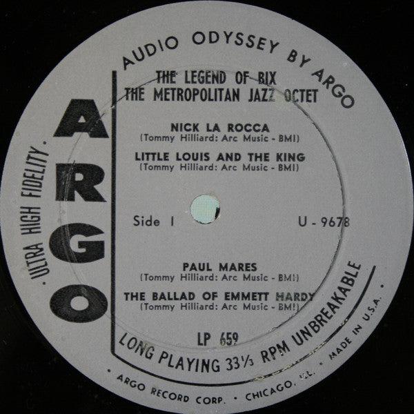 The Metropolitan Jazz Octet : The Legend Of Bix (LP, Album, Mono)