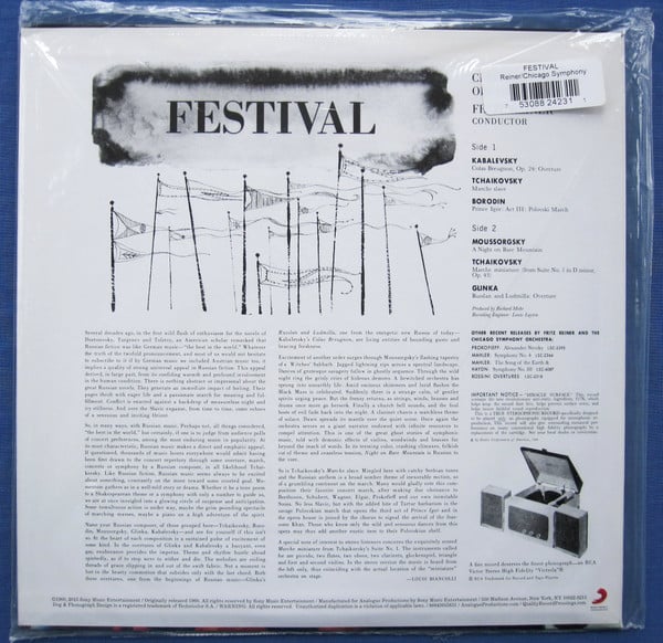 Reiner* / Chicago Symphony* : Festival (LP, Album, Ltd, RE, RM, 200)