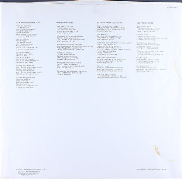 Bobby Caldwell : Cat In The Hat (LP, Album, Vol)