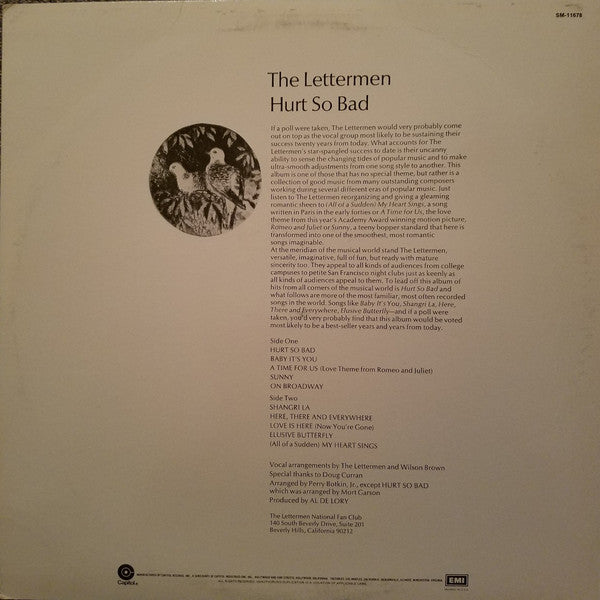 The Lettermen : Hurt So Bad (LP, Album, RE)