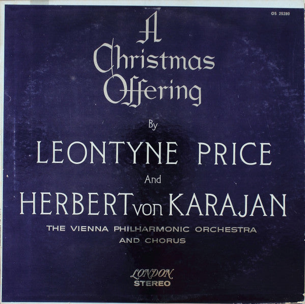 Leontyne Price And Herbert von Karajan, The Vienna Philharmonic Orchestra And Chorus* : A Christmas Offering (LP, Album, Blu)