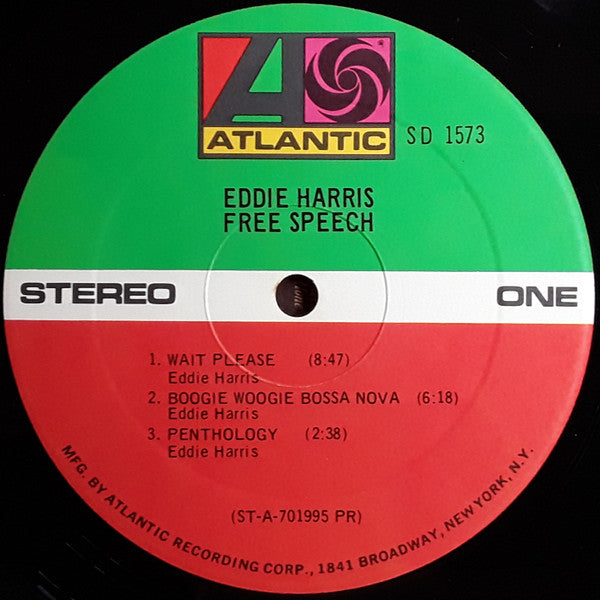 Eddie Harris : Free Speech (LP, Album, PR)