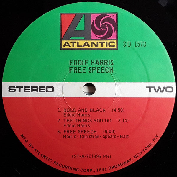 Eddie Harris : Free Speech (LP, Album, PR)