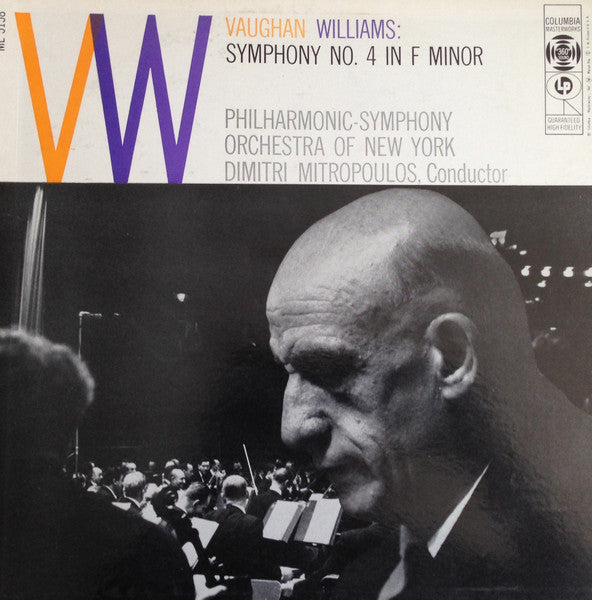 Vaughan Williams*, Philharmonic-Symphony Orchestra Of New York, Dimitri Mitropoulos : Symphony No. 4 In F Minor (LP, Album, Mono)