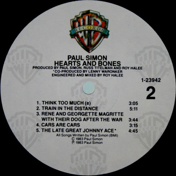 Paul Simon : Hearts And Bones (LP, Album, SRC)