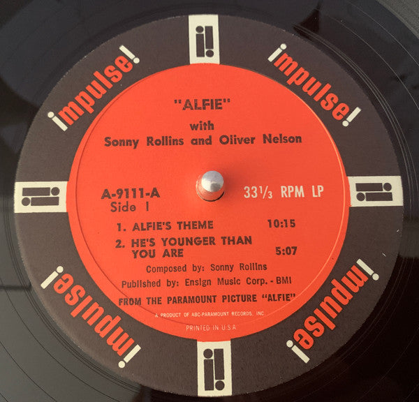 Sonny Rollins With Orchestra Conducted By Oliver Nelson : Original Music From The Score "Alfie" (LP, Album, Mono, Gat)