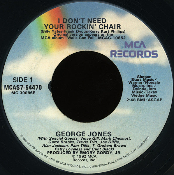 George Jones (2) : I Don't Need Your Rockin' Chair / Finally Friday (7", Single)