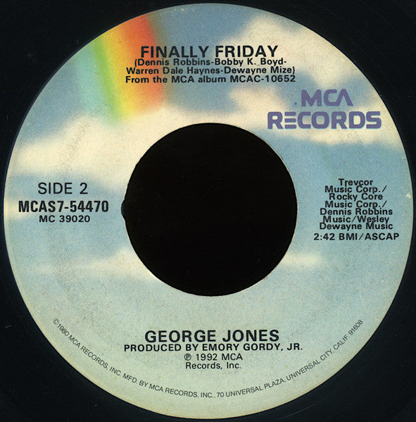 George Jones (2) : I Don't Need Your Rockin' Chair / Finally Friday (7", Single)