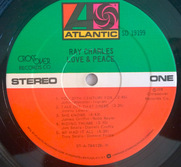Ray Charles : Love & Peace (LP, Album, RI)