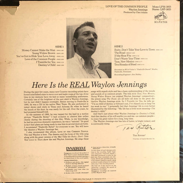 Waylon Jennings : Love Of The Common People (LP, Album, RE)