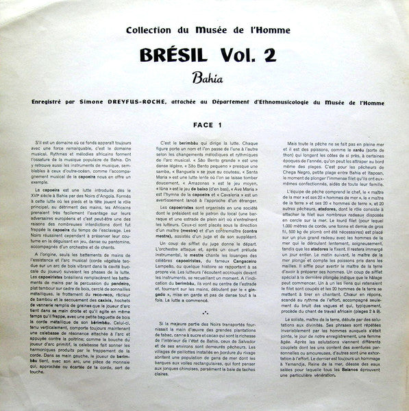 Various / Simone Dreyfus-Roche : Brésil Vol. 2 - Bahia (LP, Album)