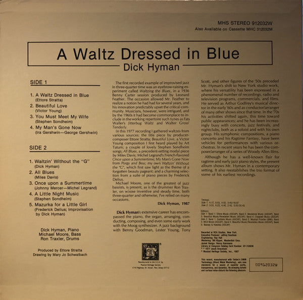 Dick Hyman And His Trio* : A Waltz Dressed In Blue (LP, Album, RE)
