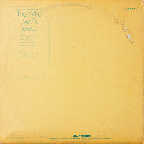 The Who : Live At Leeds (LP, Album, RE)