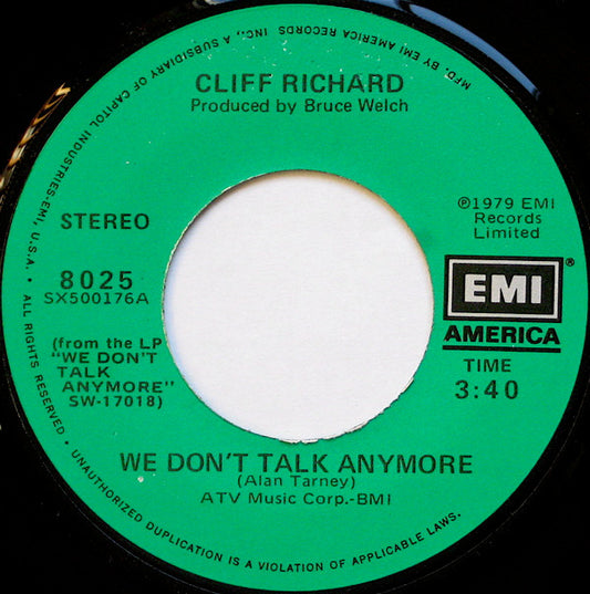 Cliff Richard : We Don't Talk Anymore (7", Single, Los)