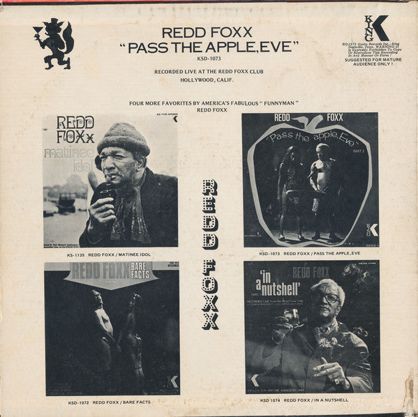 Redd Foxx : Pass The Apple, Eve - Part Two (LP, Album)