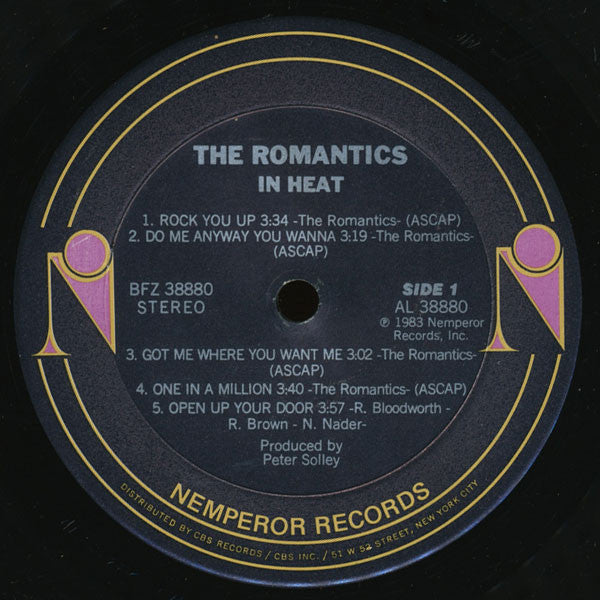 The Romantics : In Heat (LP, Album, Pit)