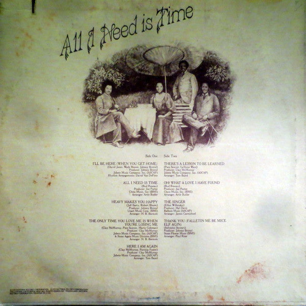 Gladys Knight And The Pips : All I Need Is Time (LP, Album)