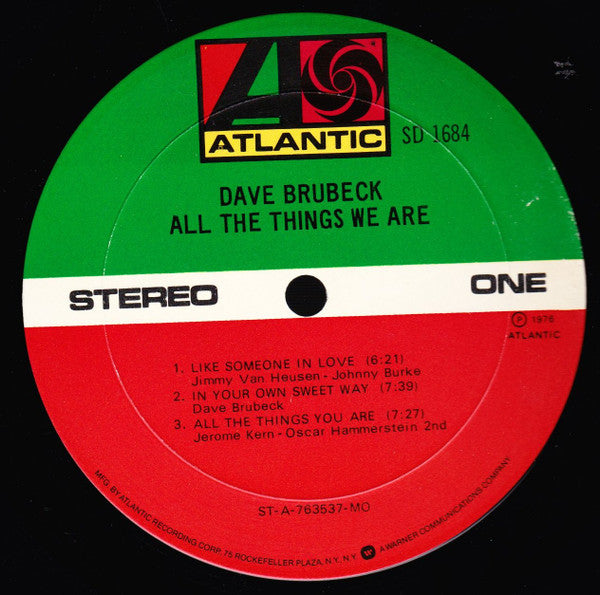 Dave Brubeck : All The Things We Are (LP, Album, MO)