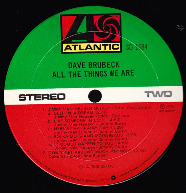 Dave Brubeck : All The Things We Are (LP, Album, MO)