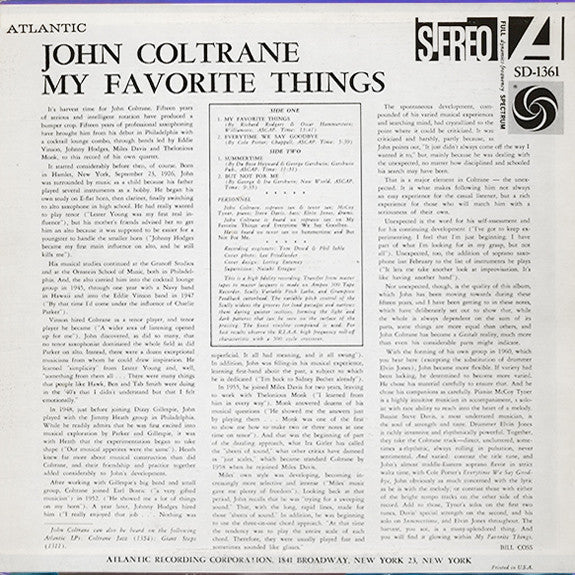 John Coltrane : My Favorite Things (LP, Album, RE)
