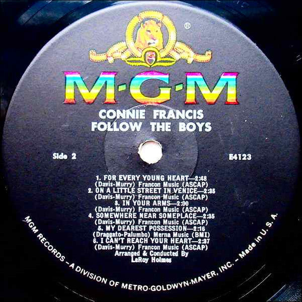 Connie Francis : Follow The Boys (LP, Album, Mono)