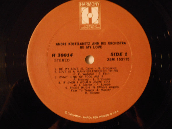 André Kostelanetz And His Orchestra : Be My Love (LP, Album)