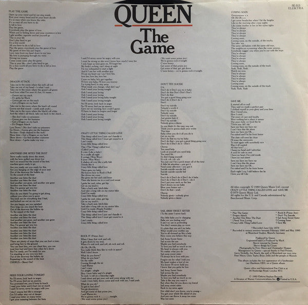 Queen : The Game (LP, Album, Mon)