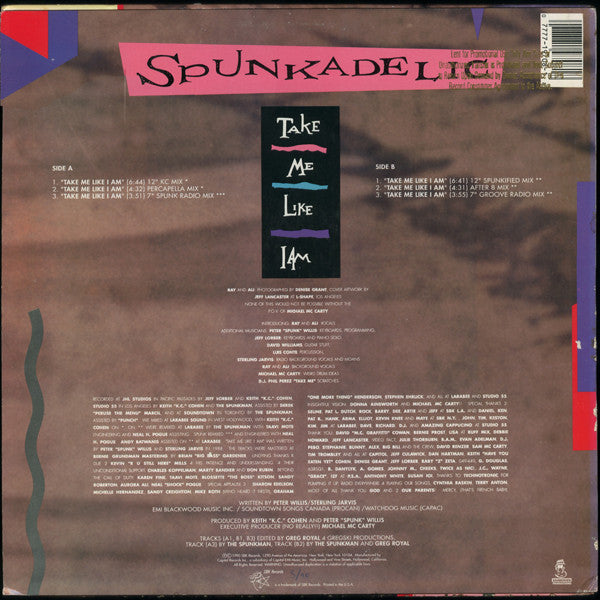 Spunkadelic : Take Me Like I Am (12", Single)