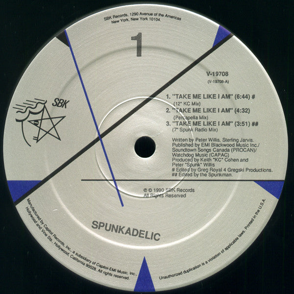 Spunkadelic : Take Me Like I Am (12", Single)