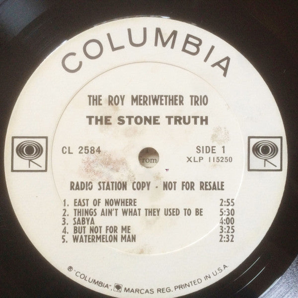 The Roy Meriwether Trio : The Stone Truth (LP, Mono, Promo)