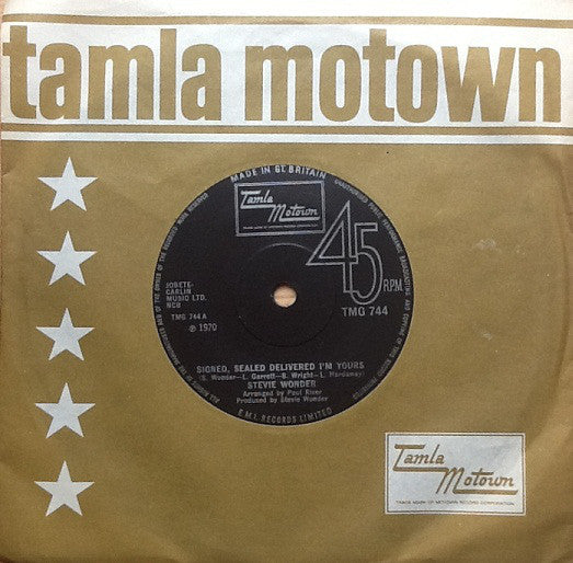 Stevie Wonder : Signed, Sealed Delivered I'm Yours (7", Single)