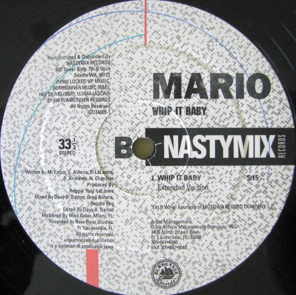Mario (11) : Whip It Baby! (12", Promo)