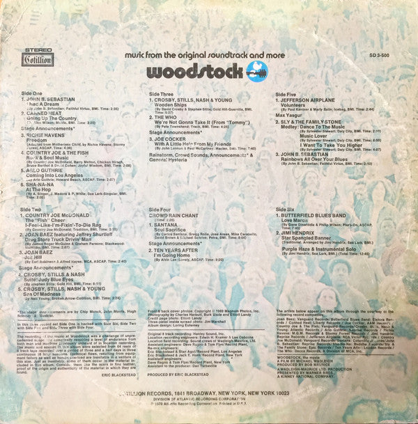 Various : Woodstock - Music From The Original Soundtrack And More (3xLP, Album, CTH)