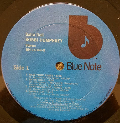Bobbi Humphrey : Satin Doll (LP, Album, Pit)