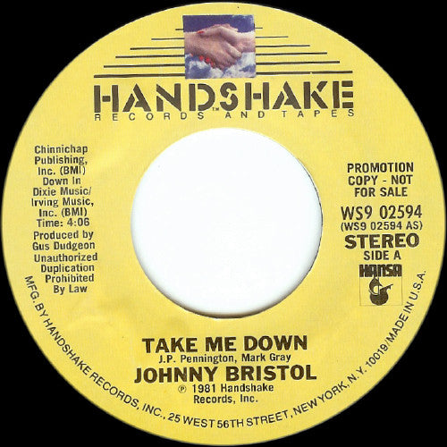 Johnny Bristol : Take Me Down (7", Promo)
