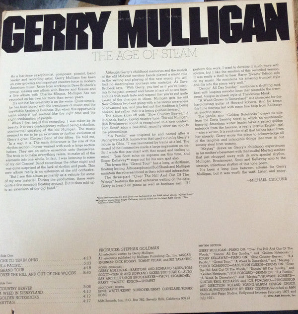 Gerry Mulligan : The Age Of Steam (LP, Album, RE)