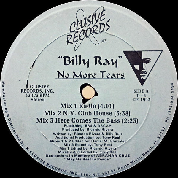 Billy Ray (3) : No More Tears (12")